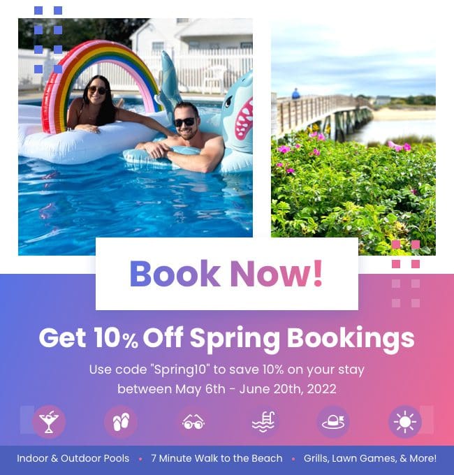 Book now and save 10% on spring reservations.