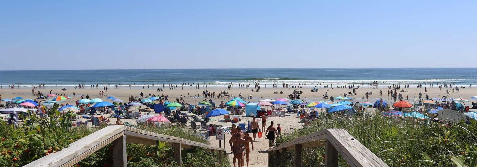 A beautiful day at the footbridge beach in Ogunquit, Maine.